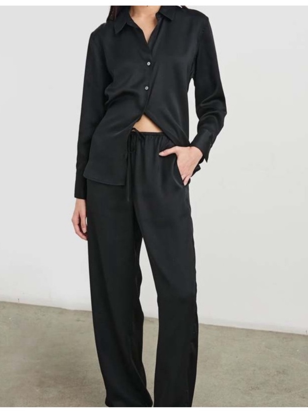 Rails Black Damani Wide Leg Pants Large